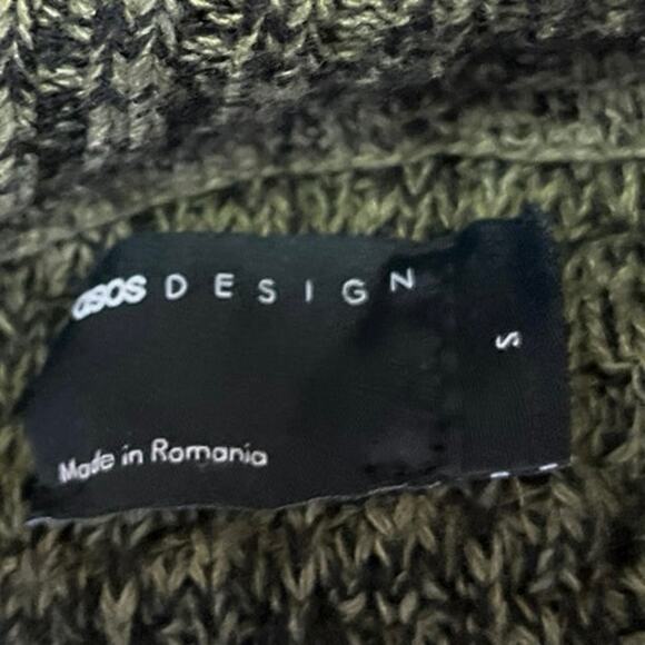 ASOS DESIGN Men's Green Khaki Knit Long Sleeve Button Up Cardigan Sweater Top S - Picture 3 of 4